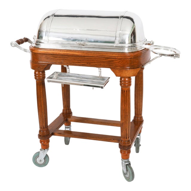 Vintage Silver Plated Roast Beef Trolley For Sale