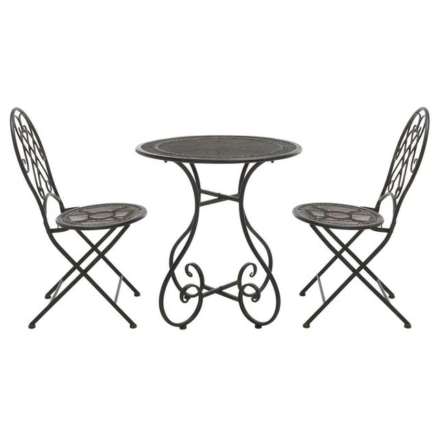 Metal Adriel 3 Piece Bistro Set - Black Rust For Sale - Image 7 of 8