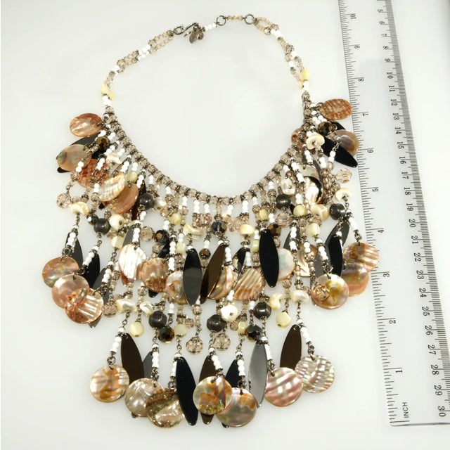 1990s Vintage Daniel Swarovski Waterfall Bib Necklace in Original Box For Sale - Image 5 of 6