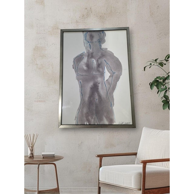 Original studio watercolor by listed American artist Arthur J. Krakower (1921-2009), San Francisco Bay Area Figurative...