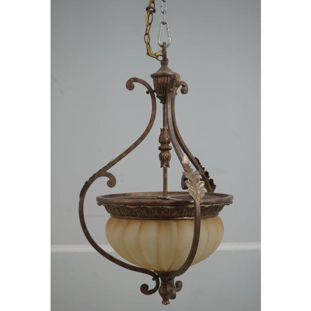 Age: Approx: 20 Years Old Details: Painted Bronze Finish On Metal Frame Frosted Globe Shade Condition: Excellent Original...