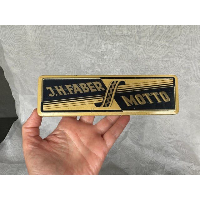 Goldenrod Vintage Pencil Tin Box For Sale - Image 8 of 12