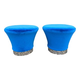 Pair of Pierre Paulin Attributed Mushroom Ottomans For Sale