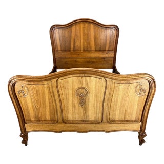 Antique French Bed Frame with Headboard For Sale