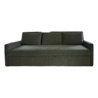 Lee Industries Green Velvet/Chenille Sleeper Sofa For Sale