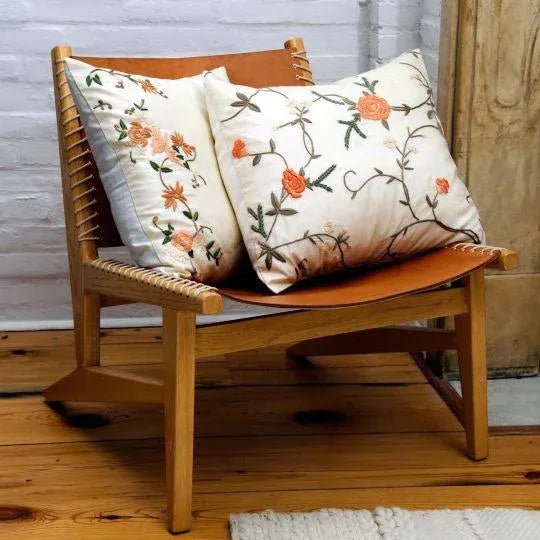 Indian Pearle Ivory Pillow Case, 20" x 20" For Sale - Image 3 of 9