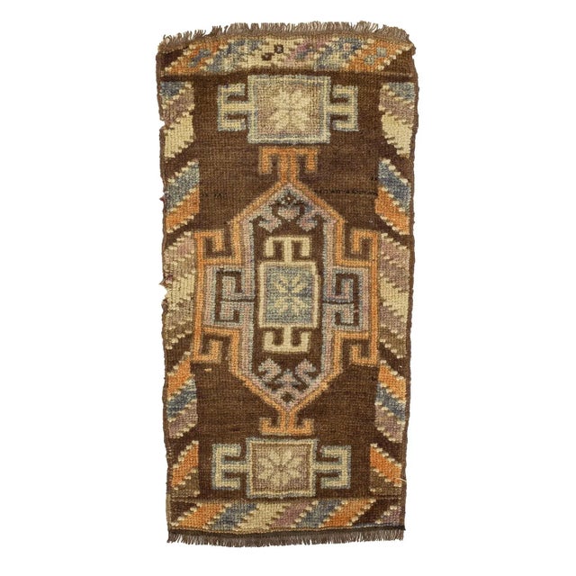 Vintage Mini Turkish Rug For Sale - Image 4 of 4