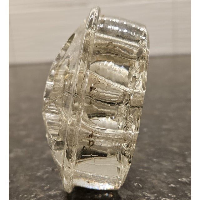 Glass Vintage Clear Glass 11 Hole Flower Frog For Sale - Image 7 of 12