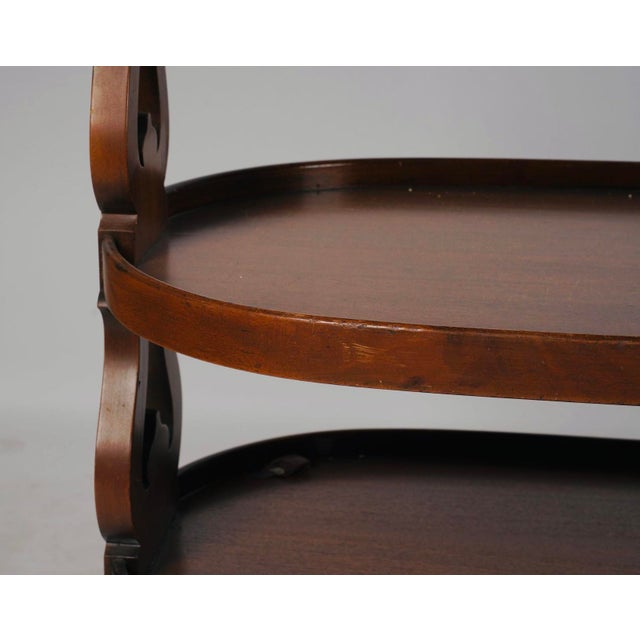 Late 20th Century Judson Rothschild Style Walnut Three-Tier Bar Cart for the Rothschild Collection For Sale In Los Angeles - Image 6 of 7