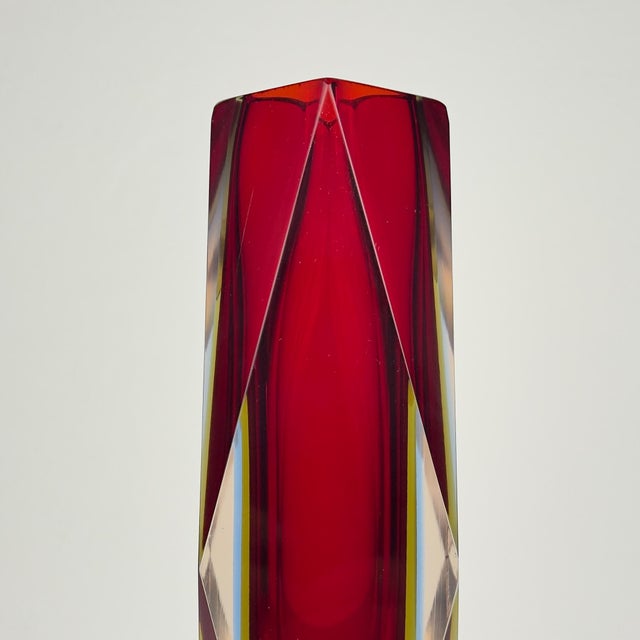 Red Sommerso Murano Glass Vase, 1970s For Sale - Image 6 of 18