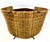 1960s Mid-Century Rattan Firewood Log Basket With Leather Handle For Sale - Image 14 of 14
