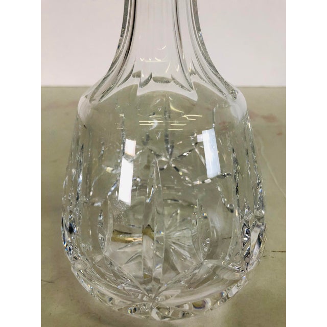 1980s Vintage Round Crystal Glass Tall Decanter For Sale - Image 5 of 8