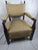 Mid-Century Mission Arts & Crafts Wood Upholstered Armchair With Nailhead Trim For Sale - Image 16 of 17