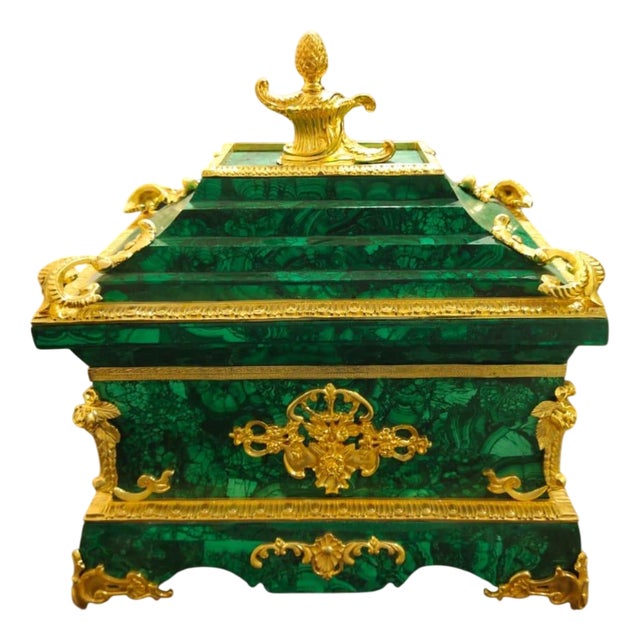 20th Century Empire Malachite Box For Sale