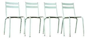 French Metal Stacking Outdoor Chairs, 1950s, Set of 4