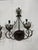 Silver-Leaf and Copper Tone Metal Two Arms Wall Sconces - Set of 2 Hardwired (no back wall plates) Round back plate is...