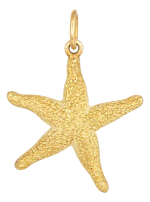 Vintage Starfish Charm 18k Yellow Gold Pendant Estate Fine Ocean Jewelry