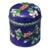 Vintage Asian Cobalt Blue Floral Cloisonné Covered Jar For Sale