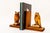 2 carved owl motive Lime wood bookends vienna around 1960s Original condition The books are not for sale they are only for...