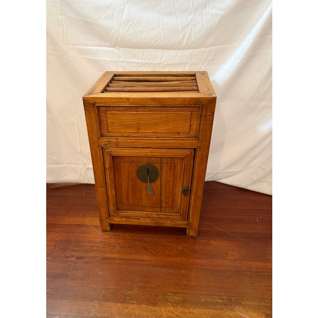 Antique Chinese Elm Ventilated Food Safe Cabinet C. 1900-1930 For Sale - Image 14 of 16