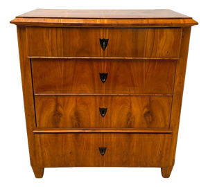 Biedermeier Ebonized Chest of Drawers in Cherry Veneer, South Germany, 1830