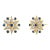 Syna Yellow Gold Starburst Earrings with Blue Sapphires and Diamonds, a Pair For Sale