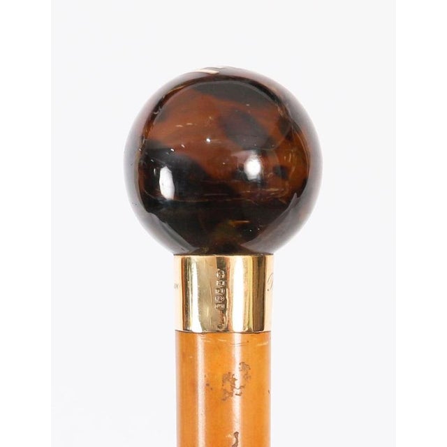 Antique Walking Stick Cane in 18k Gold, 1800s For Sale - Image 6 of 11