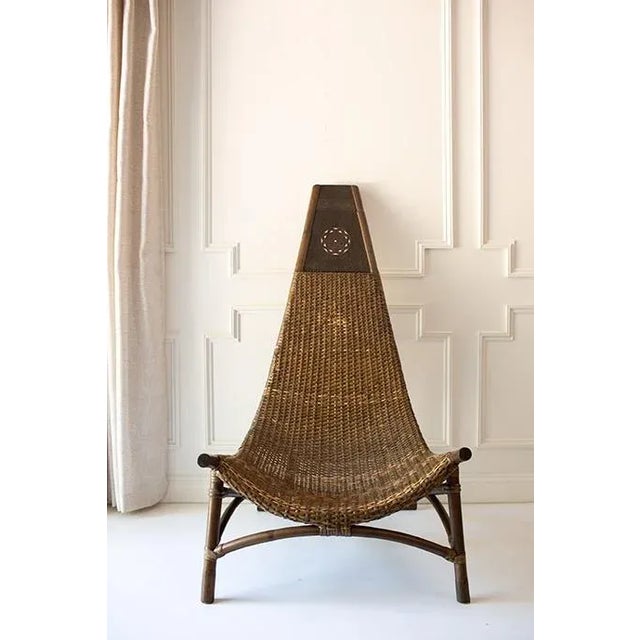 1960s MId-Century Modern Scorpion Wicker and Bamboo Lounge Chair For Sale In Minneapolis - Image 6 of 11