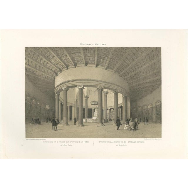 After Bayot, Interior of Santo Stefano Rotondo, Rome, 1869, Lithograph For Sale - Image 9 of 9