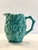 Vintage MCM Ceramic Serving Pitcher and Drinks Glasses, Celadon Fruit Relief Pattern For Sale - Image 4 of 9