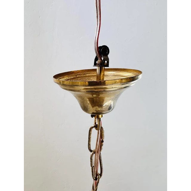 Mid-Century Italian Pagoda Pendant with Brass and Curved Smoked Glass from Esperia, 1970s For Sale - Image 9 of 11