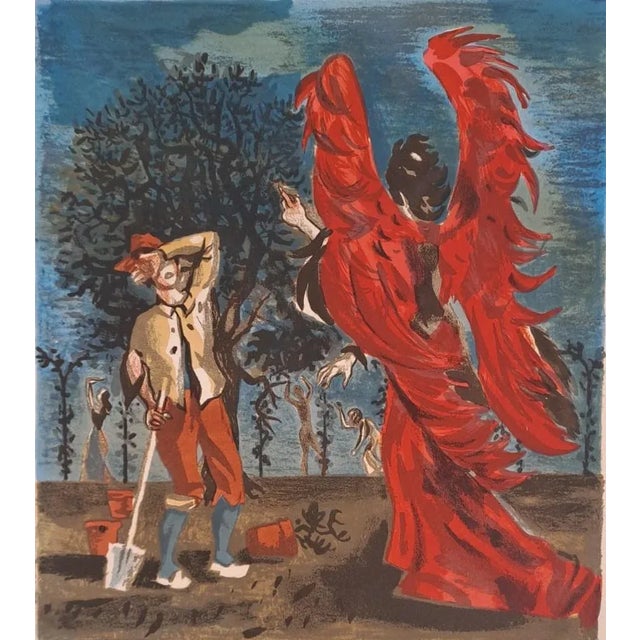 Roland Oudot (1897-1981) Sodom and Gomorrah, 1945 Trial proof (ready for printing) Original color lithograph on vellum...