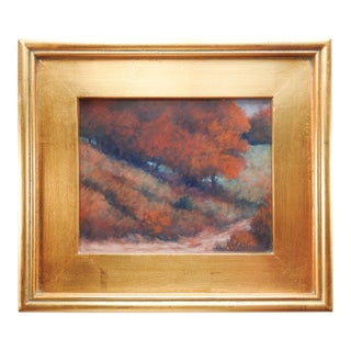 Late 20th Century Autumn Landscape Pastel Painting For Sale