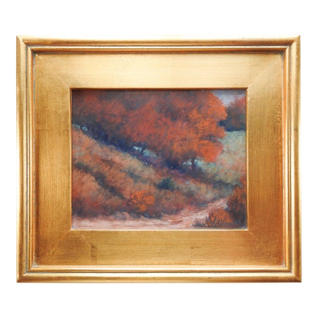 Late 20th Century Autumn Landscape Pastel Painting For Sale
