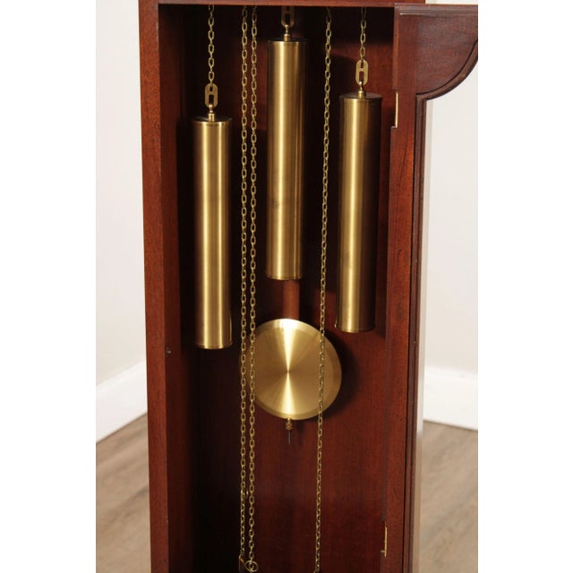 Wood Colonial of Zeeland Mahogany Grandfather Case Clock For Sale - Image 7 of 13