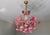 Vintage Murano Style Large Chandelier, Pink Floral Chandelier, Bouquet Style Ceiling Light, 4-Light Flush Mount For Sale - Image 12 of 16