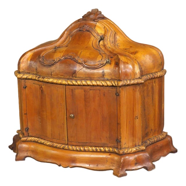 Circa 1800 Venetian Table Box in Carved Swiss Pine For Sale