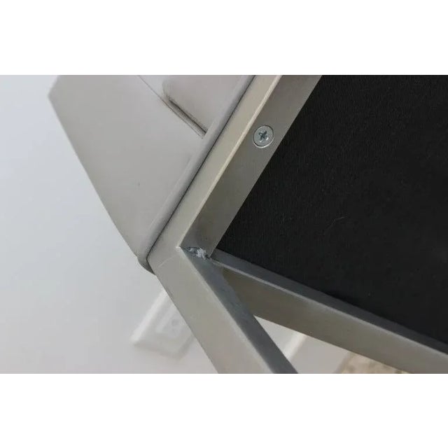 1980s-90s Brueton Gray Leather Arm Chairs - Set of 6 For Sale - Image 12 of 13