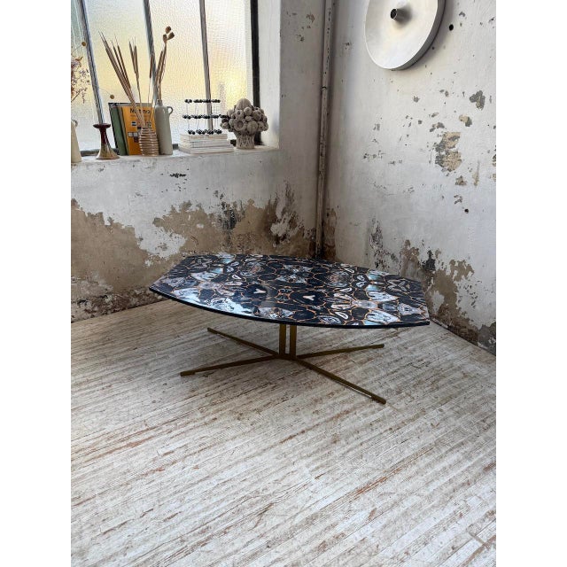 Coffee Table with Agate Stone Effect, 1990s For Sale - Image 18 of 18