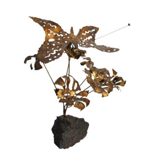 C. Jere Style Brutalist Butterfly Sculpture For Sale