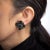 Gothic Chanel Large Black Cross Earrings c2011 Clip On Green Enamel CC Logo Gothic - 2 Pieces For Sale - Image 3 of 4