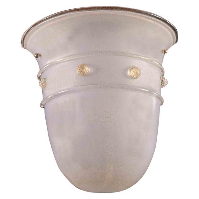 Metal Large One-Light Sconce from Barovier and Toso, Murano, 1980s For Sale - Image 7 of 7