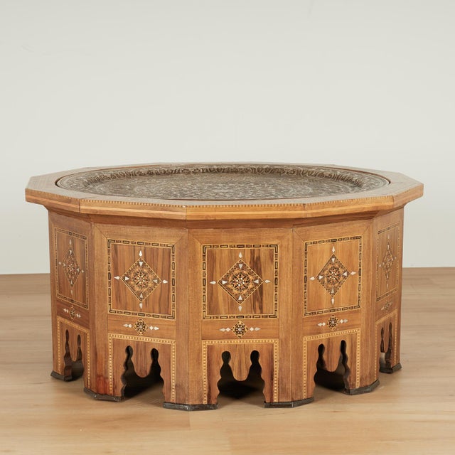 Antique Moroccan Inlaid Table With Tray Top For Sale - Image 4 of 16