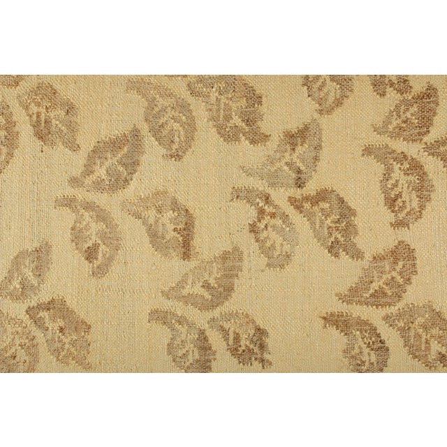 Contemporary Rug & Kilim's Block Print Flatweave Runner with Beige-Brown Floral Patterns - 3x10 For Sale - Image 3 of 5