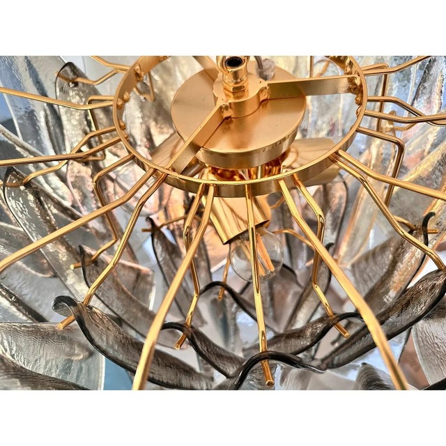 Tan Smoked-Fumè Rondini Murano Glass Chandelier by Simoeng For Sale - Image 8 of 10