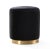 2020s Opal Black Velvet Ottoman with Gold Base For Sale - Image 5 of 5