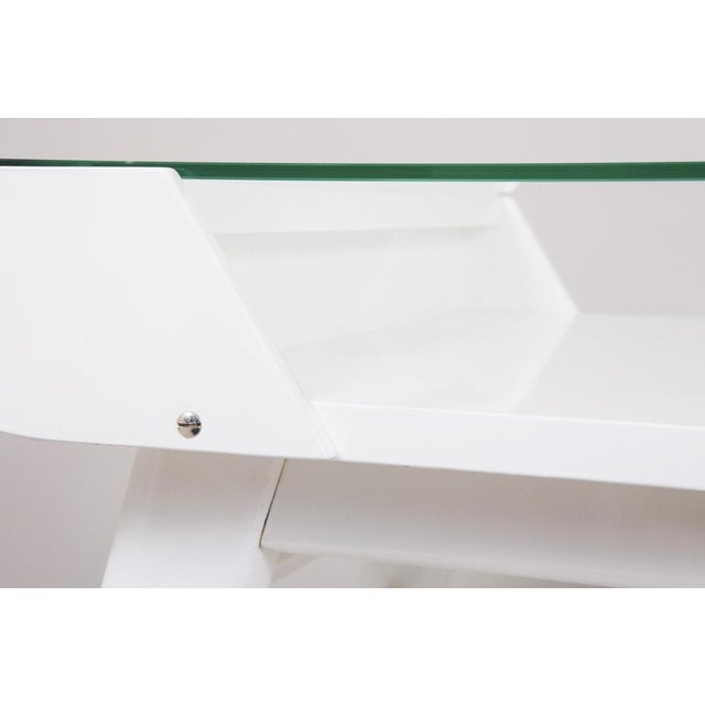 Mid-Century White Table attributed to František Jirák for Tatra, Czechia, 1950s For Sale - Image 3 of 6