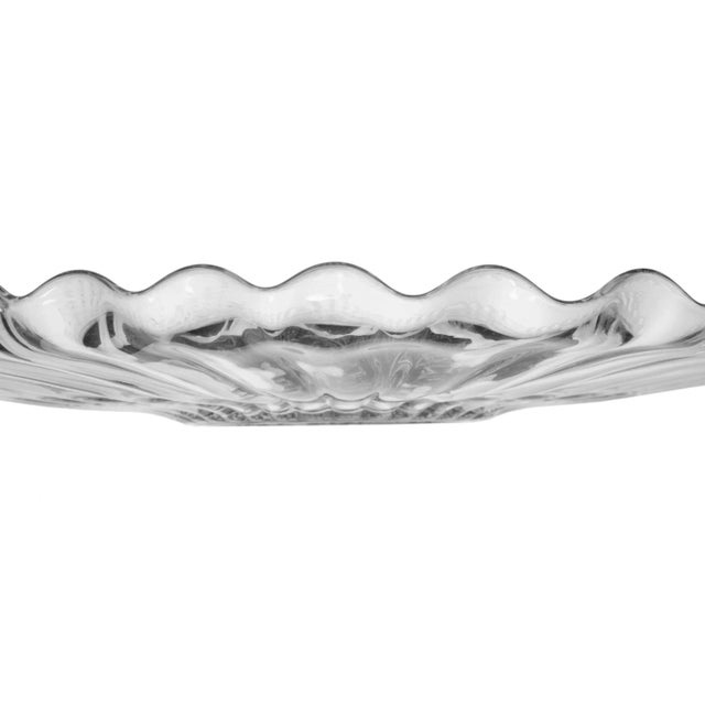 Vintage Fluted Round Vintage Crystal Serving Platter For Sale In Los Angeles - Image 6 of 7