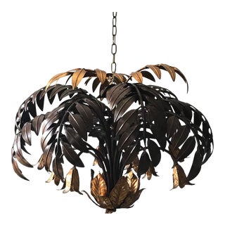 Italian Vintage Palm Fronds Chandelier For Sale