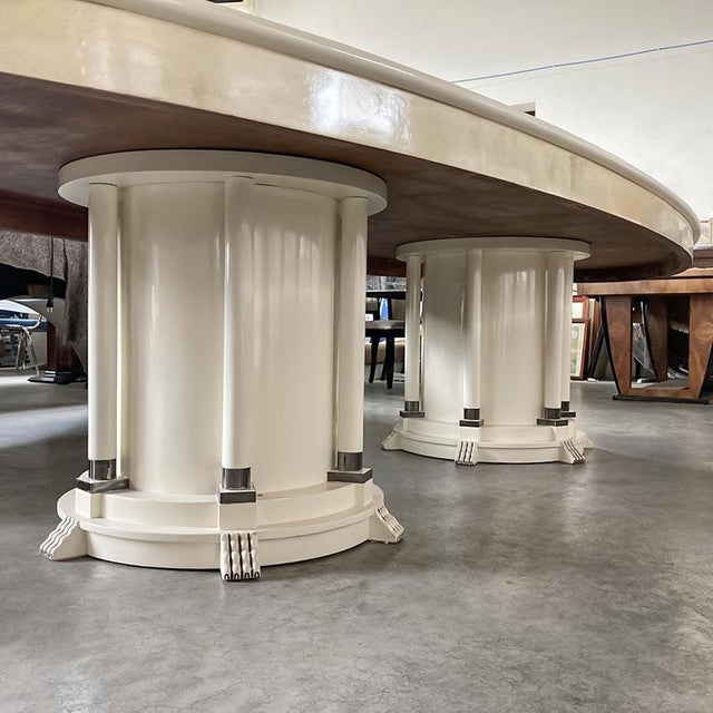 Oval Parchment Coffee Table, 1980s For Sale - Image 3 of 5